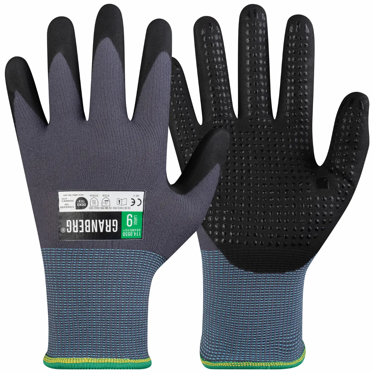 GRANBERG 0550: Microdot Grip Assembly Gloves, Touchscreen