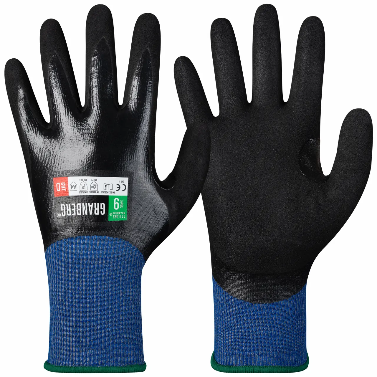 GRANBERG 593: Cut D Sandy Nitrile Waterproof Gloves
