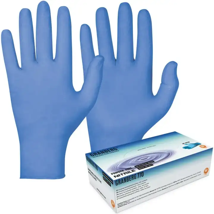 GRANBERG 770 blue powder-free nitrile single-use gloves with dispenser box