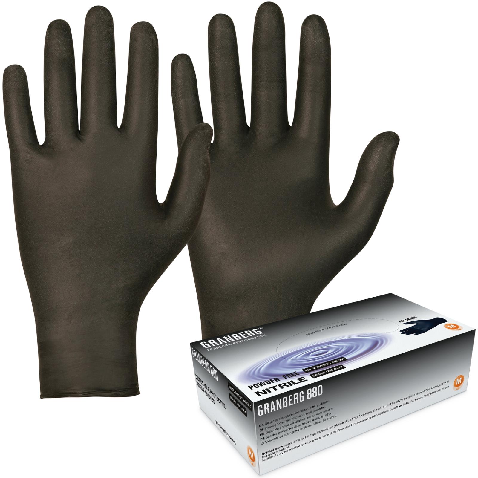 GRANBERG 880: Black Nitrile Disposables, Chemical Rated