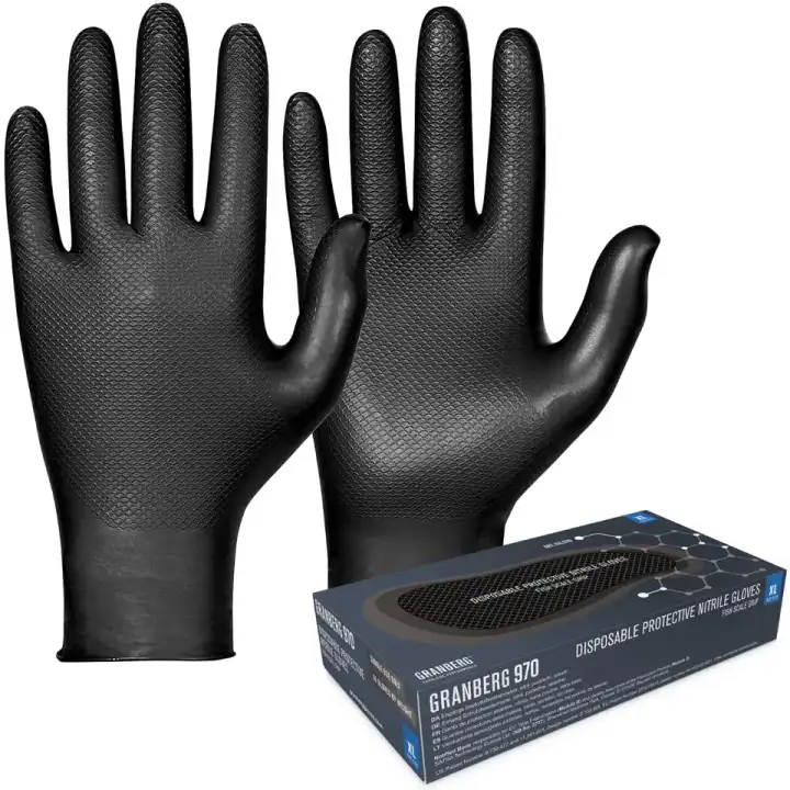 GRANBERG 970: Fish-Scale Grip Disposable Nitrile Gloves