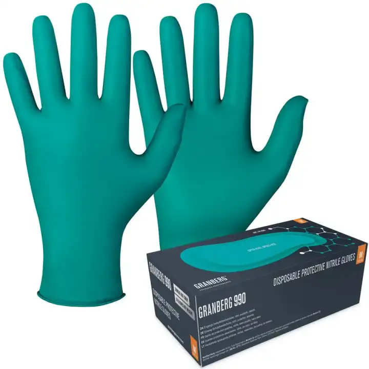 GRANBERG 990 dark green powder-free nitrile single-use gloves